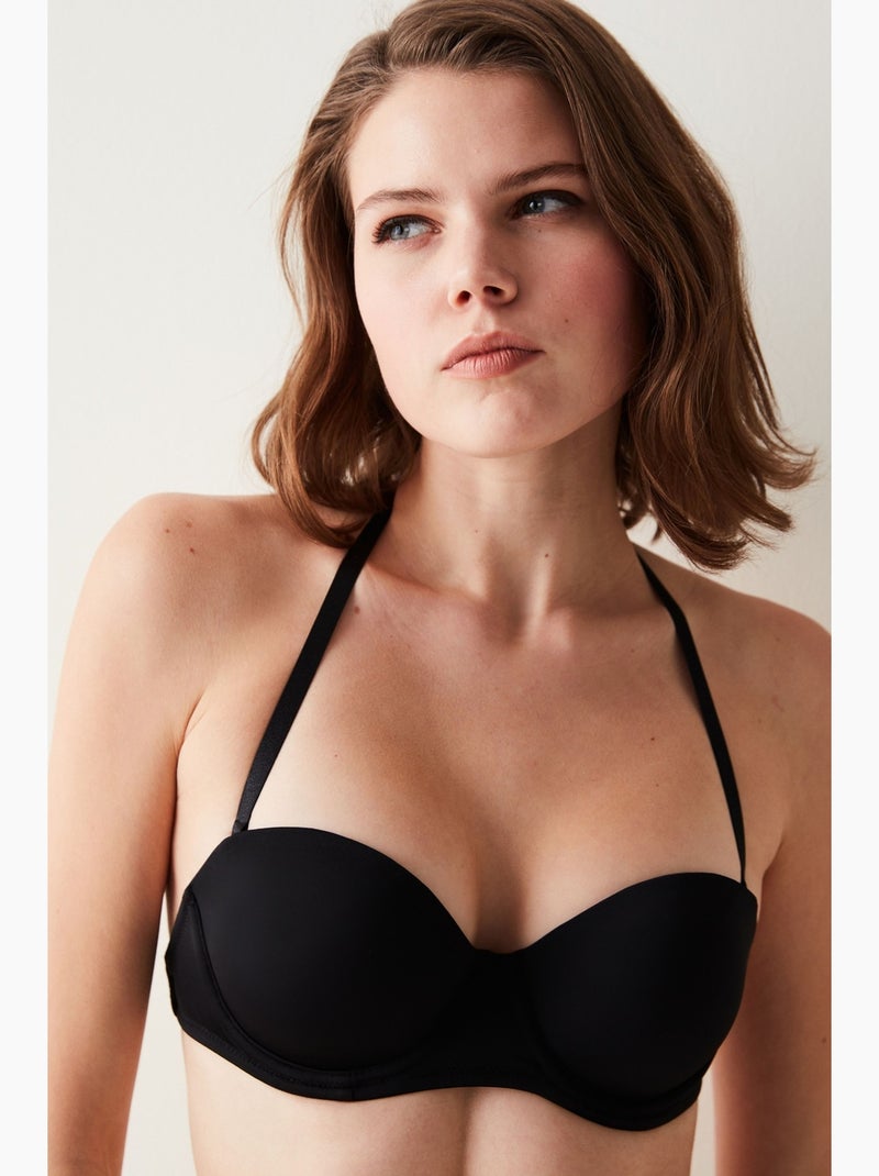 Soutien-gorge push-up à armatures penti Noir - Kiabi