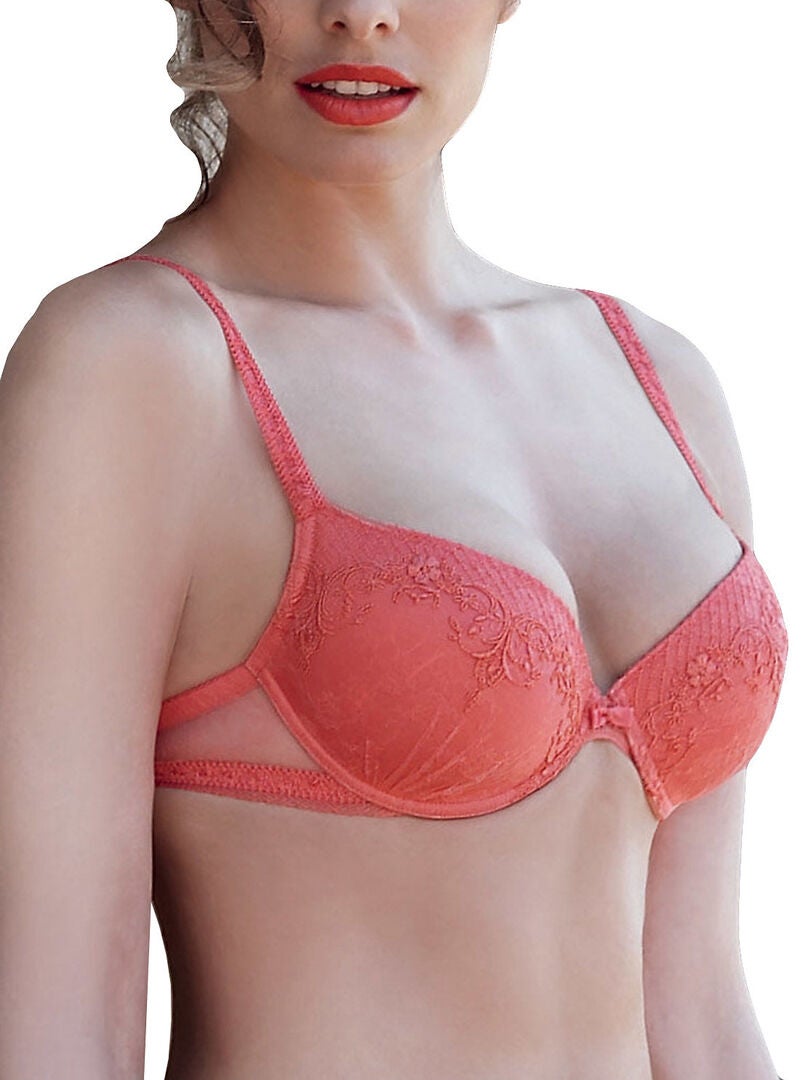 Soutien gorge push up Alexandra Orange corail Kiabi 40.17