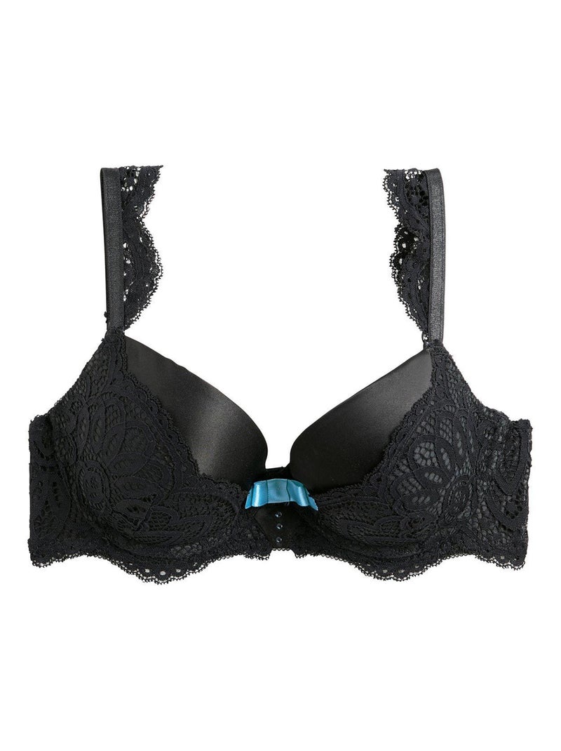 Soutien-gorge push-up coque moulée RIVALE - Pomm'Poire Noir - Kiabi