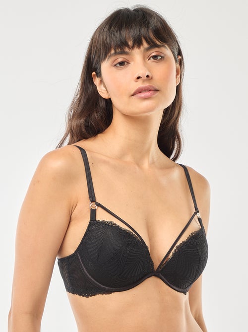 Soutien-gorge push up en dentelle feuillage - Kiabi