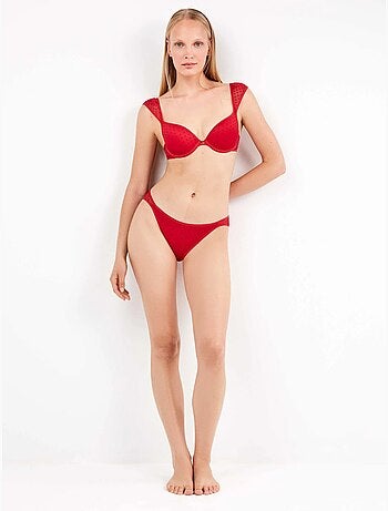 Soutien-gorge push up en tulle plumetis