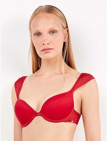 Soutien-gorge push up en tulle plumetis