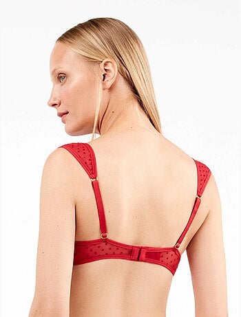 Soutien-gorge push up en tulle plumetis