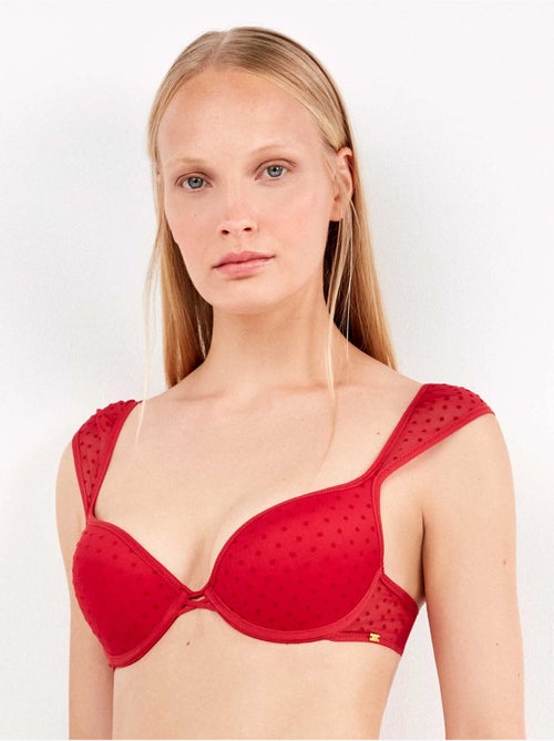 Soutien-gorge push up en tulle plumetis - Kiabi Soutien-gorge push up en tulle plumetis - Kiabi