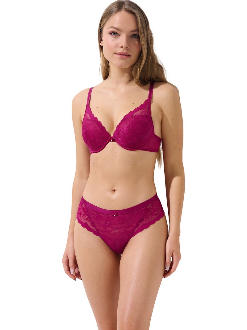 Soutien-gorge push-up EVELYN Magenta - Kiabi