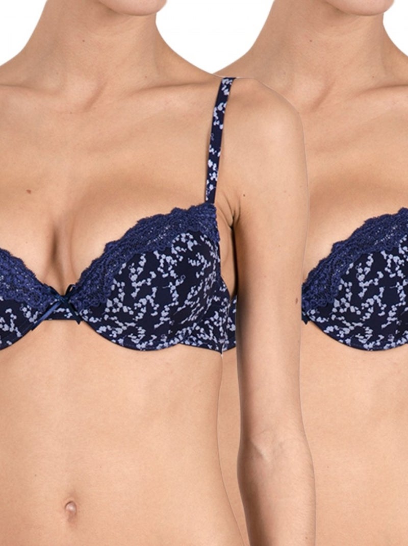 Soutien-gorge push-up femme lot de 2 Bleu marine - Kiabi