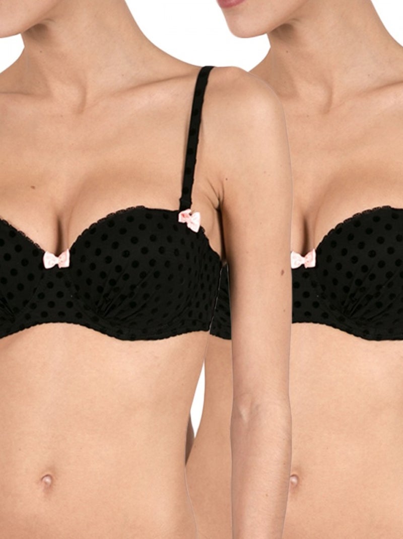 Soutien-gorge push-up femme lot de 2 Noir - Kiabi