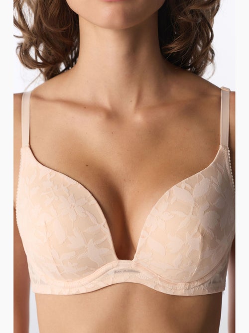 Soutien-gorge push-up fleuri, dense et clair penti - Kiabi