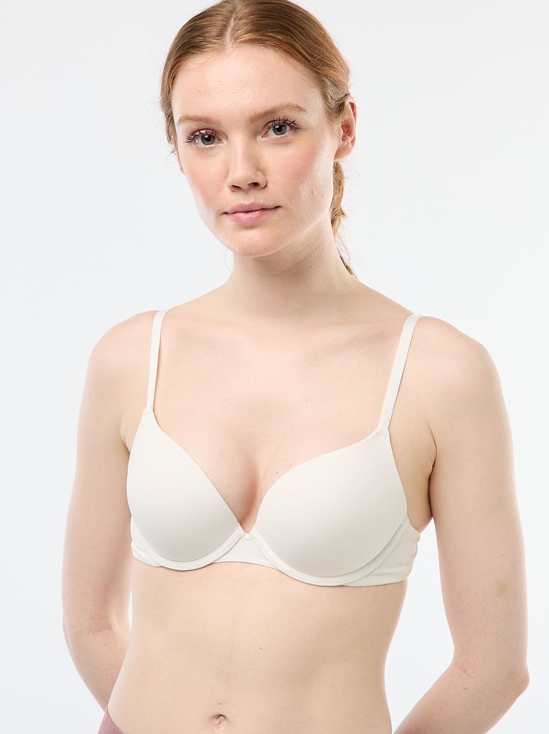 Soutien-gorge push-up invisible en microfibre Blanc - Kiabi