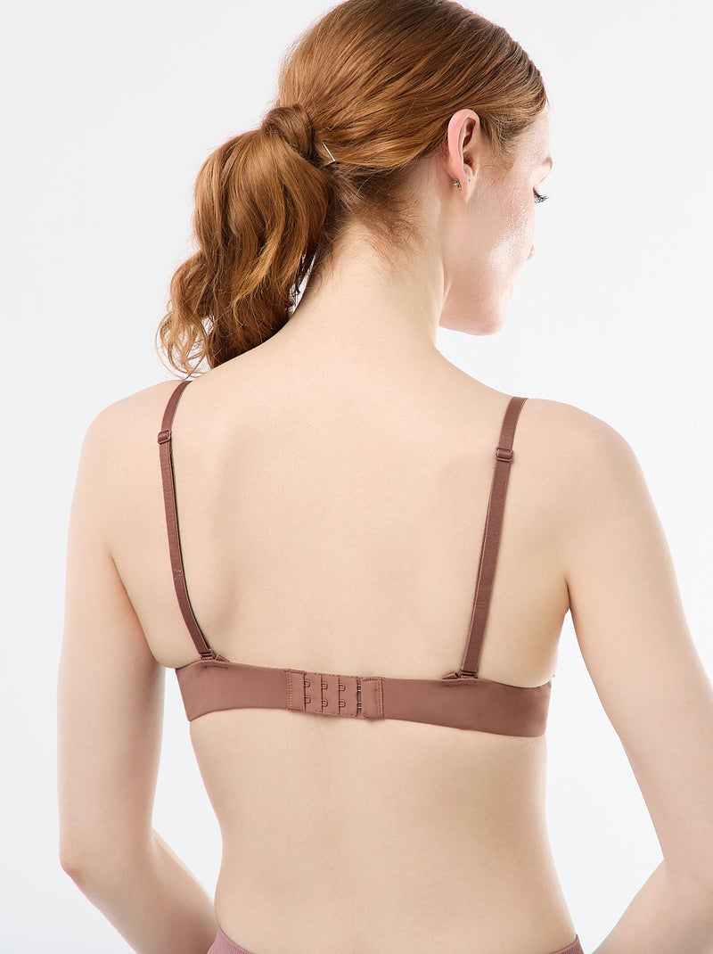 Soutien-gorge push-up invisible en microfibre Marron - Kiabi