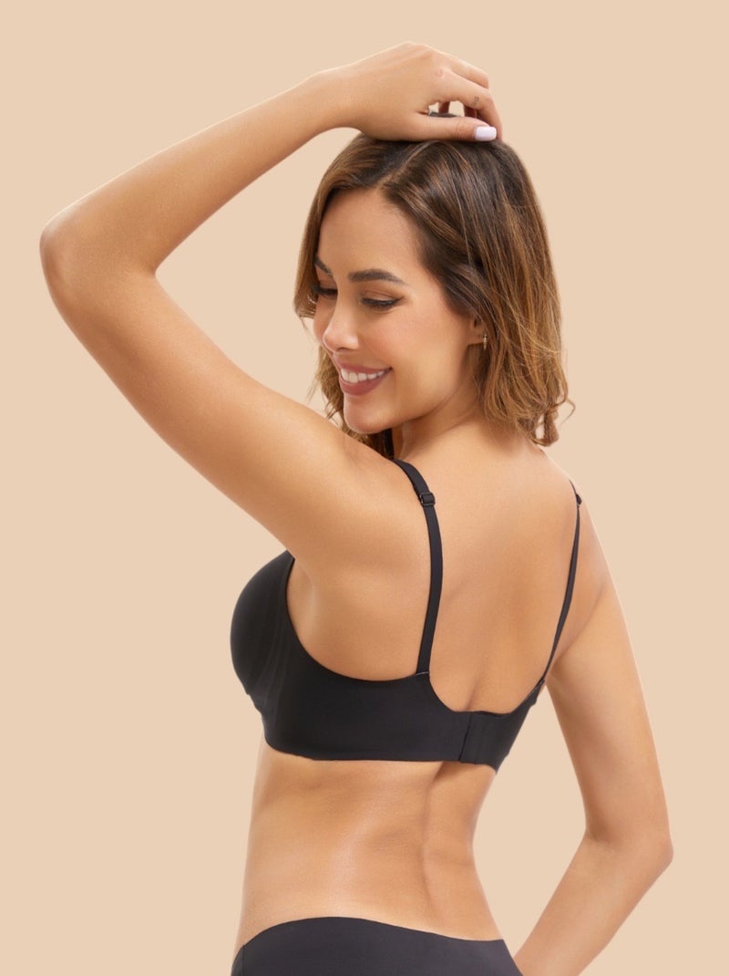 Soutien-gorge push-up invisible magique sans armatures Noir Noir - Kiabi