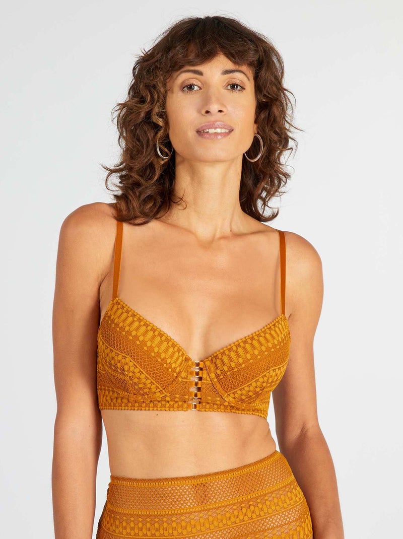 Soutien-gorge push-up Jaune moutarde - Kiabi