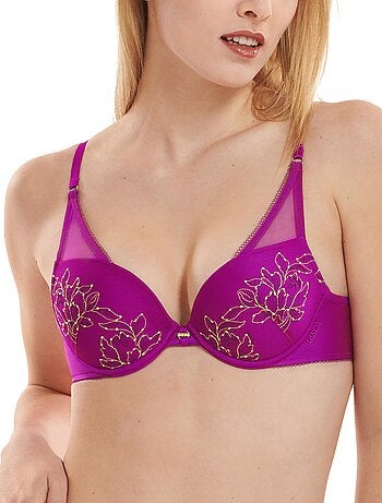 Soutien-gorge triangle en tulle transparent à pois Violet Full Moon