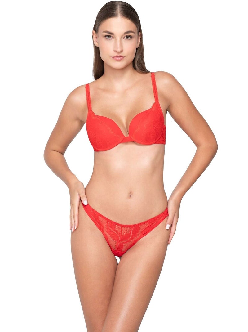 Soutien-gorge push-up JOLIE Rouge - Kiabi