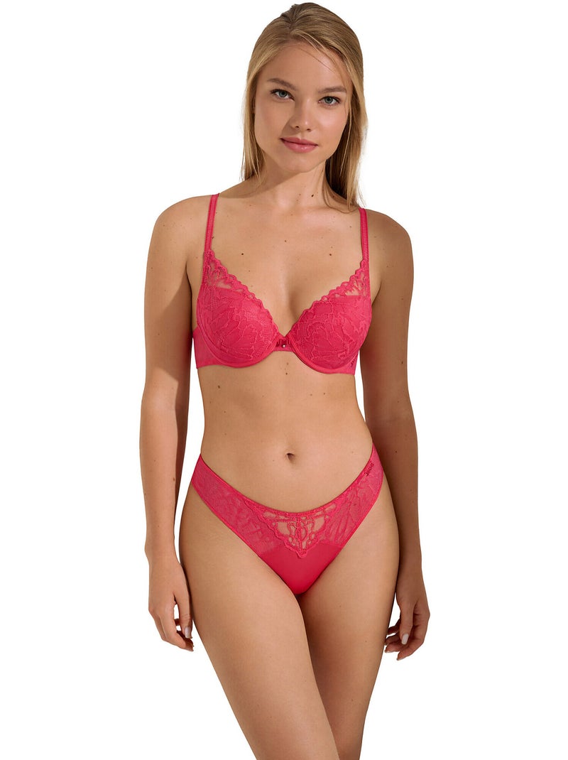 Soutien-gorge push-up Naty Orange corail - Kiabi