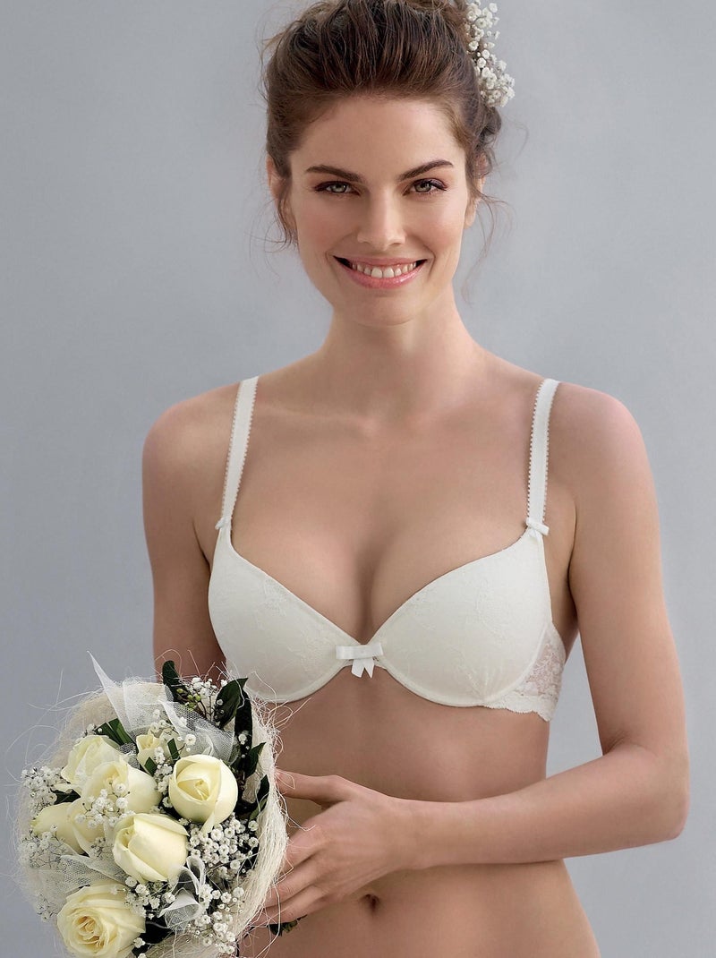Soutien-gorge push-up Olivia mariage Ecru - Kiabi