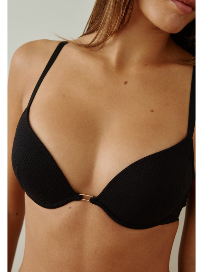 Soutien-gorge push-up plongeant colombe Noir - Kiabi