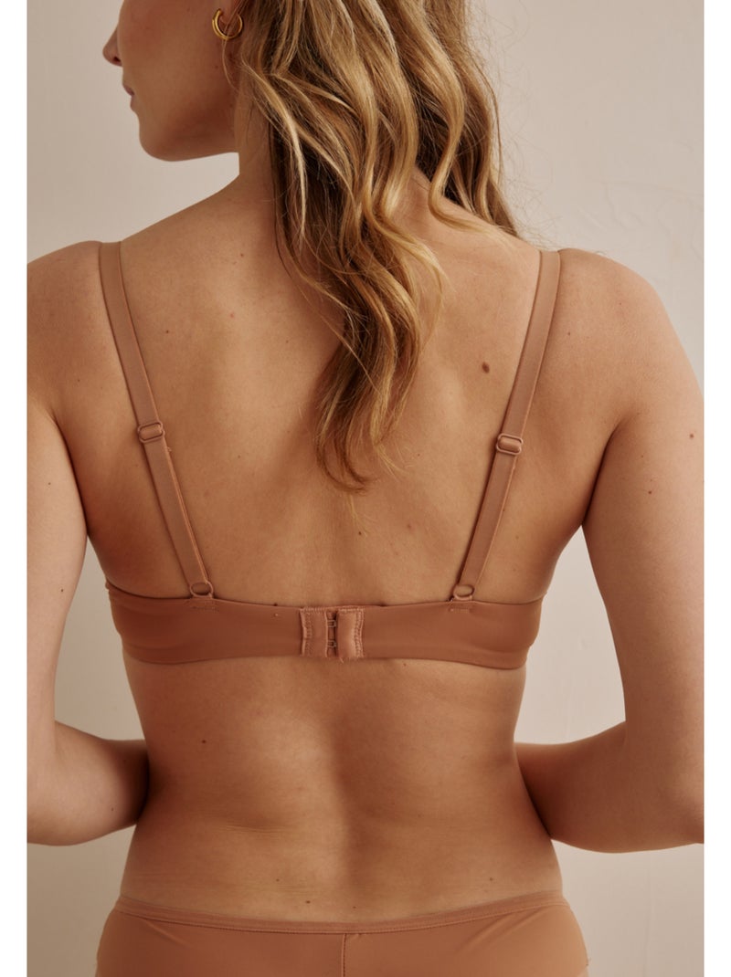 Soutien-gorge push-up plongeant Dido Marron - Kiabi