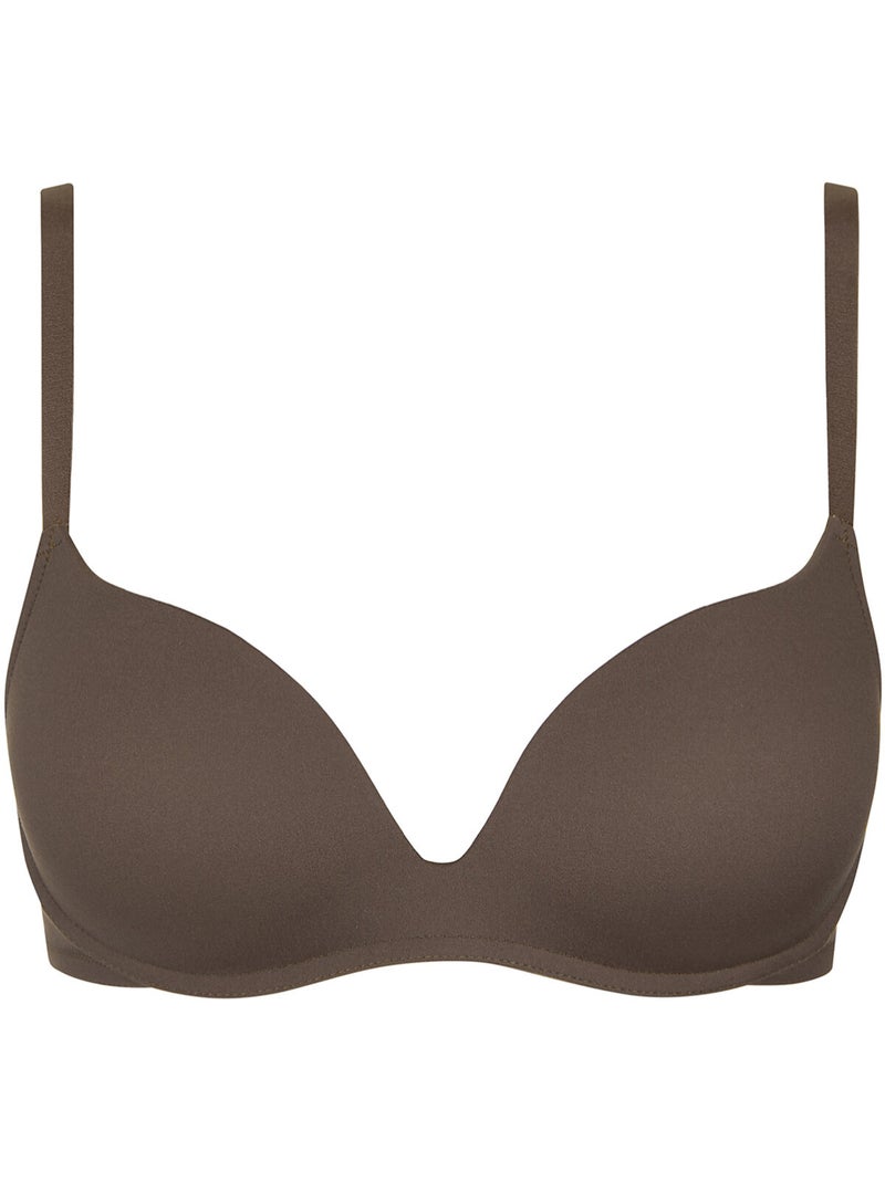 Soutien-gorge push-up sans armatures Maya Marron chocolat - Kiabi