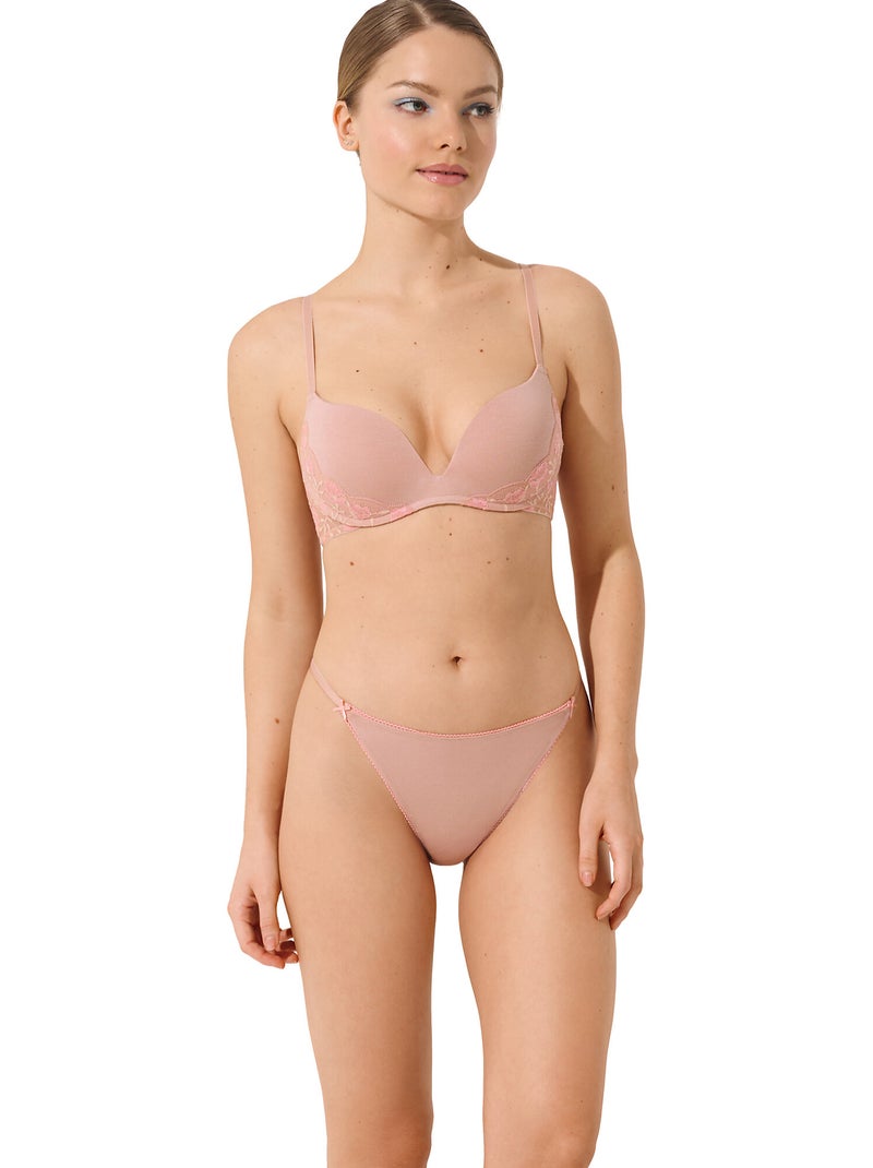 Soutien-gorge push-up sans armatures RAINBOW Rose - Kiabi