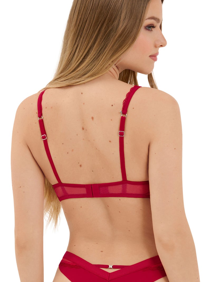 Soutien-gorge push-up sans armatures Sympathy Rouge - Kiabi