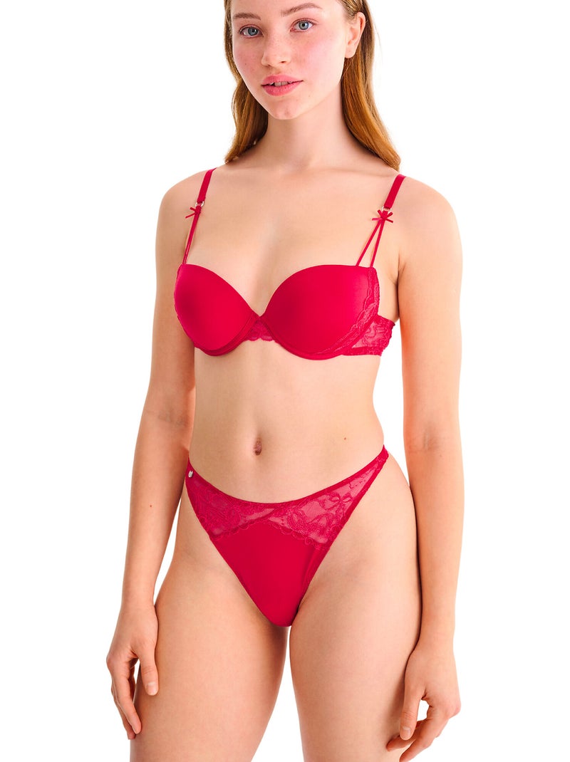 Soutien-gorge push-up sugarlace Rouge - Kiabi