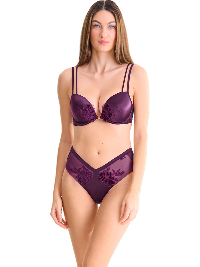 Soutien-gorge push-up velvet luxe Violet - Kiabi