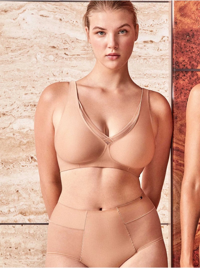 Soutien-gorge réducteur sans armatures Rose - Kiabi