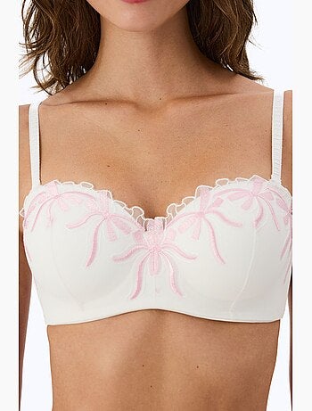 Soutien-gorge rembourré à motif nœud broidery lotus cassé penti