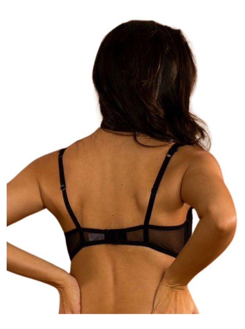 Soutien-gorge rembourré avec dentelle Noir - Kiabi