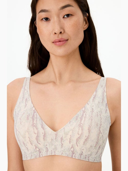 Soutien-gorge rembourré fit decolette à imprimé serpent, invisible penti - Kiabi