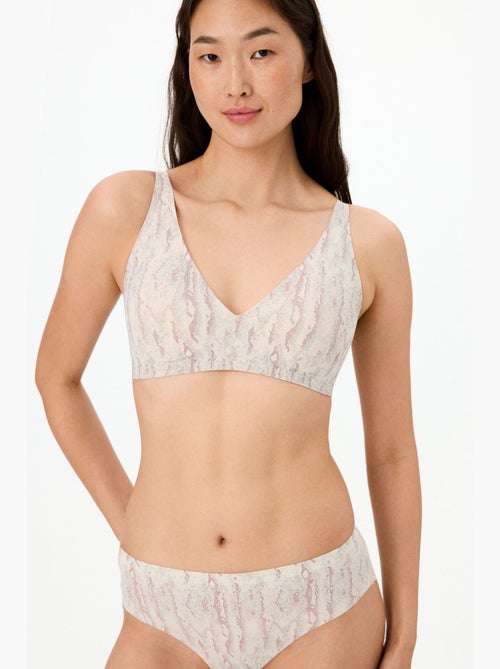 Soutien-gorge rembourré fit decolette à imprimé serpent, invisible penti - Kiabi