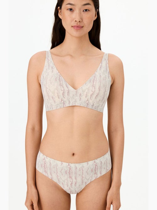 Soutien-gorge rembourré fit decolette à imprimé serpent, invisible penti - Kiabi