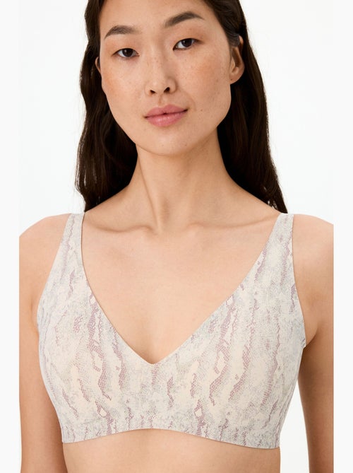 Soutien-gorge rembourré fit decolette à imprimé serpent, invisible penti - Kiabi