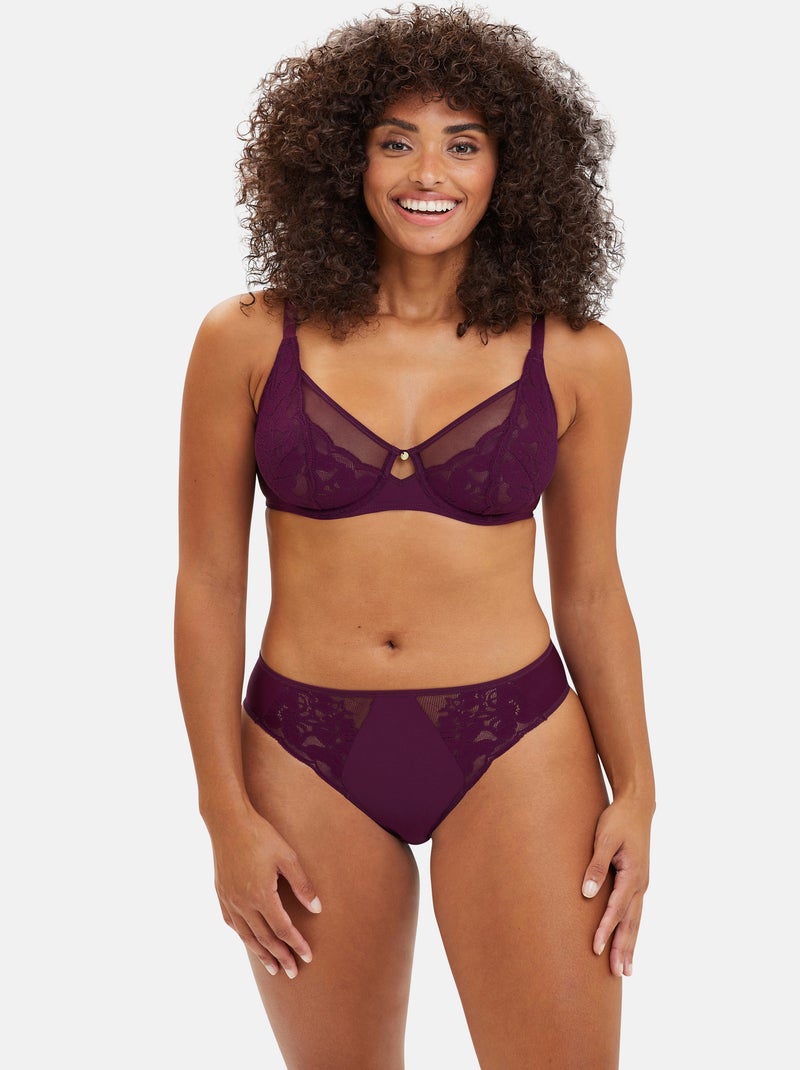 Soutien-gorge Romance Sans Complexe Violet - Kiabi
