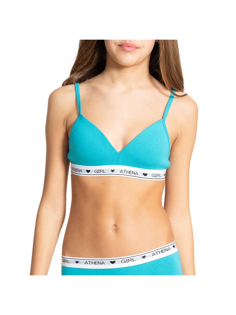 Soutien-gorge sans armature à coques Coton Ultra Doux by Athena Fille Bleu - Kiabi