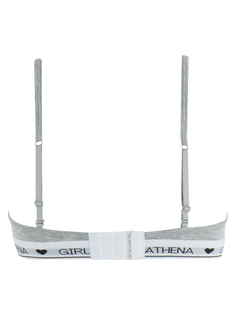 Soutien-gorge sans armature à coques fille Coton Ultra Doux Girl By Athena Gris chiné - Kiabi