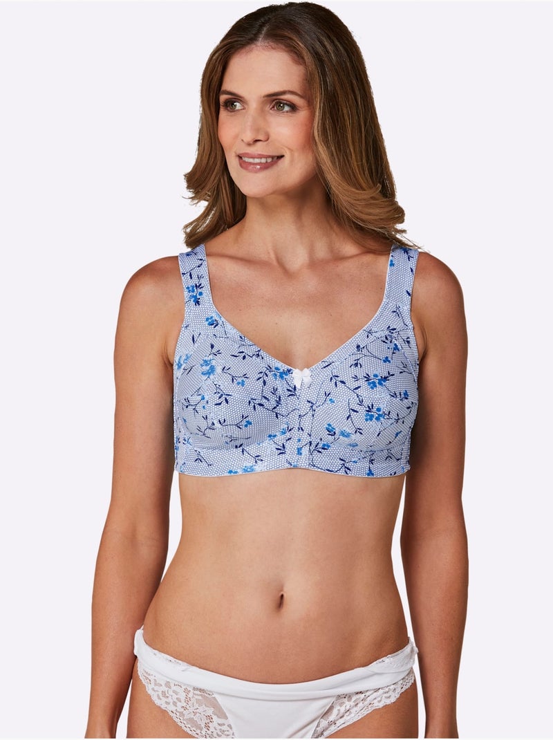 Soutien-gorge Sans Armatures - Witt Blanc Bleu - Kiabi