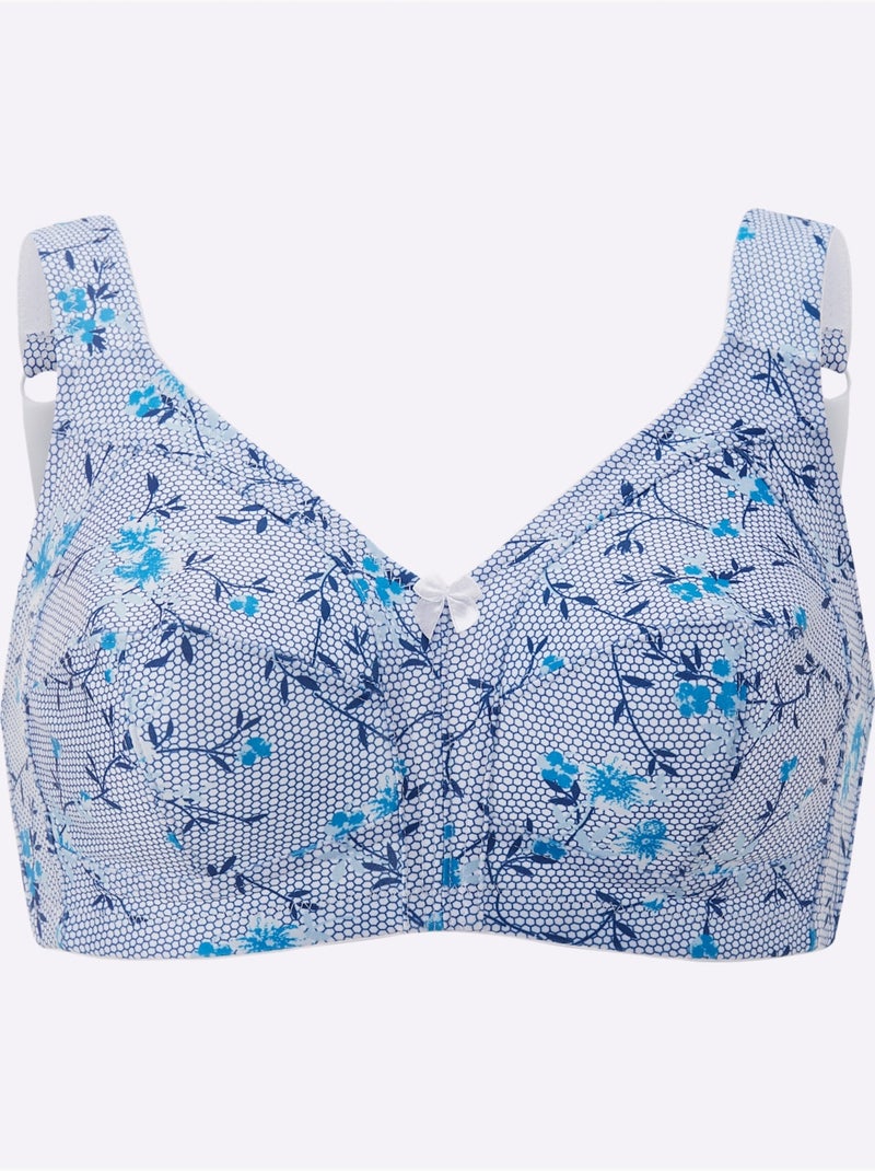 Soutien-gorge Sans Armatures - Witt Blanc Bleu - Kiabi