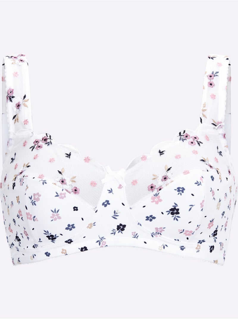 Soutien-gorge Sans Armatures - Witt Blanc Violet - Kiabi