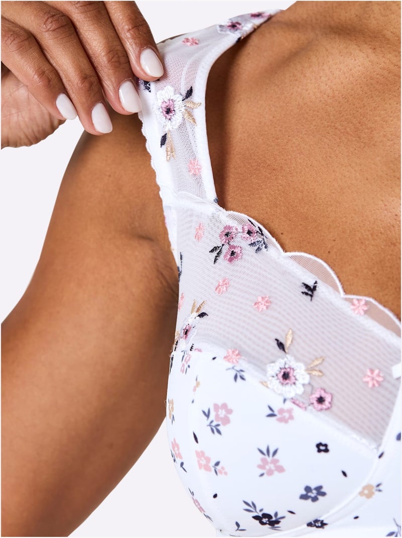Soutien-gorge Sans Armatures - Witt Blanc Violet - Kiabi