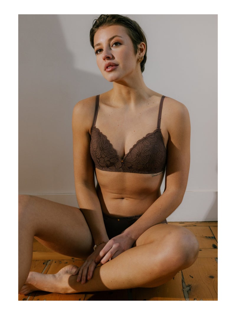 Soutien-gorge sans armatures à coques Ana Marron - Kiabi