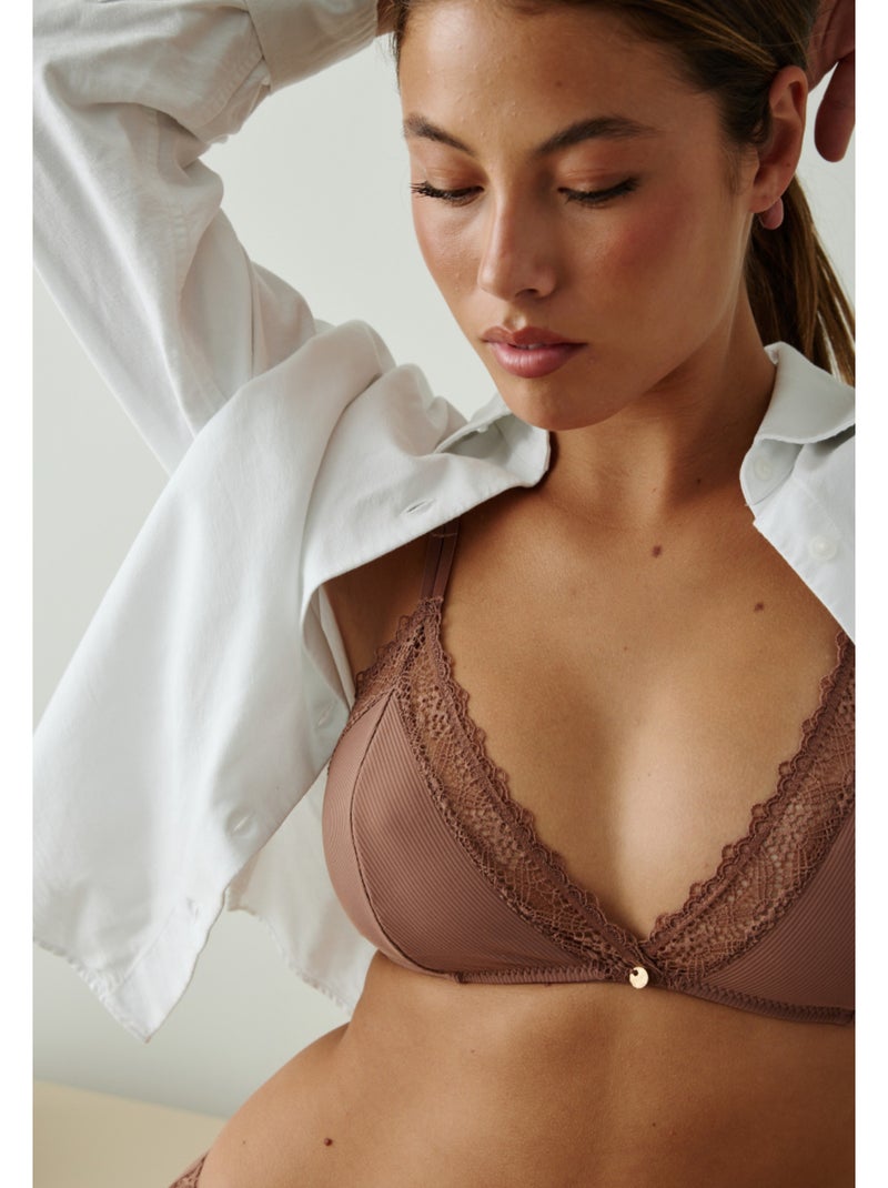 Soutien-gorge sans armatures à coques eleonor Marron - Kiabi