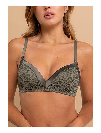Soutien-gorge sans armatures à coques kaki Talia