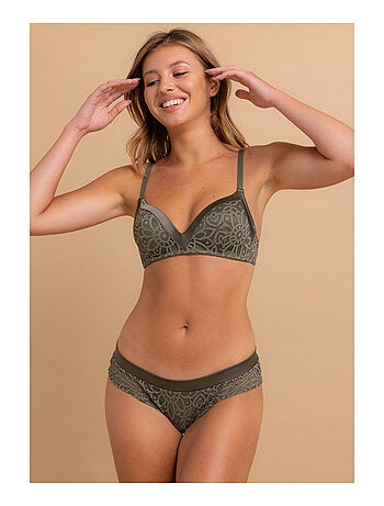 Soutien-gorge sans armatures à coques kaki Talia