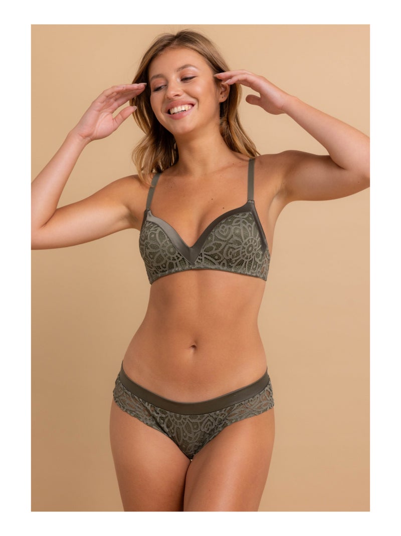 Soutien-gorge sans armatures à coques kaki Talia Kaki - Kiabi