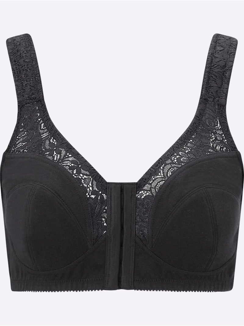 Soutien-gorge Sans Armatures à Fermeture Devant - Witt Noir - Kiabi