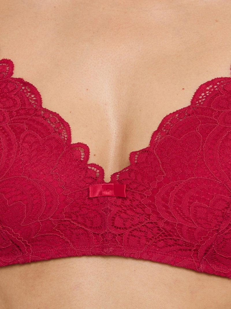 Soutien-gorge sans armatures ampliforme Dentelle - RougeGorge Lingerie Rouge - Kiabi