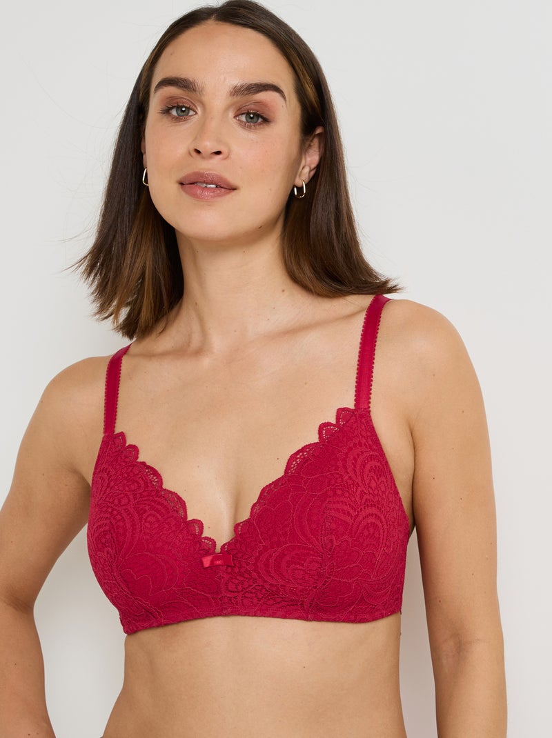 Soutien-gorge sans armatures ampliforme Dentelle - RougeGorge Lingerie Rouge - Kiabi