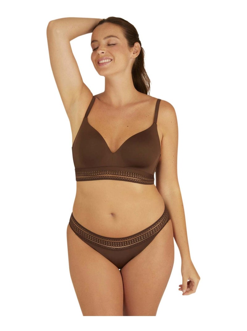 Soutien-gorge sans armatures ARTY GRAPHIK Marron chocolat - Kiabi